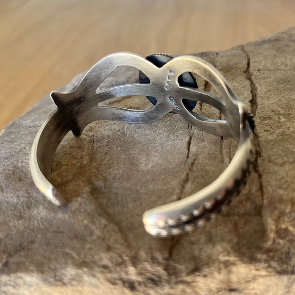 Vintage Navajo Sterling Silver Turquoise Bracelet Cuff Martha Cayatineto #2 - Picture 5 of 12